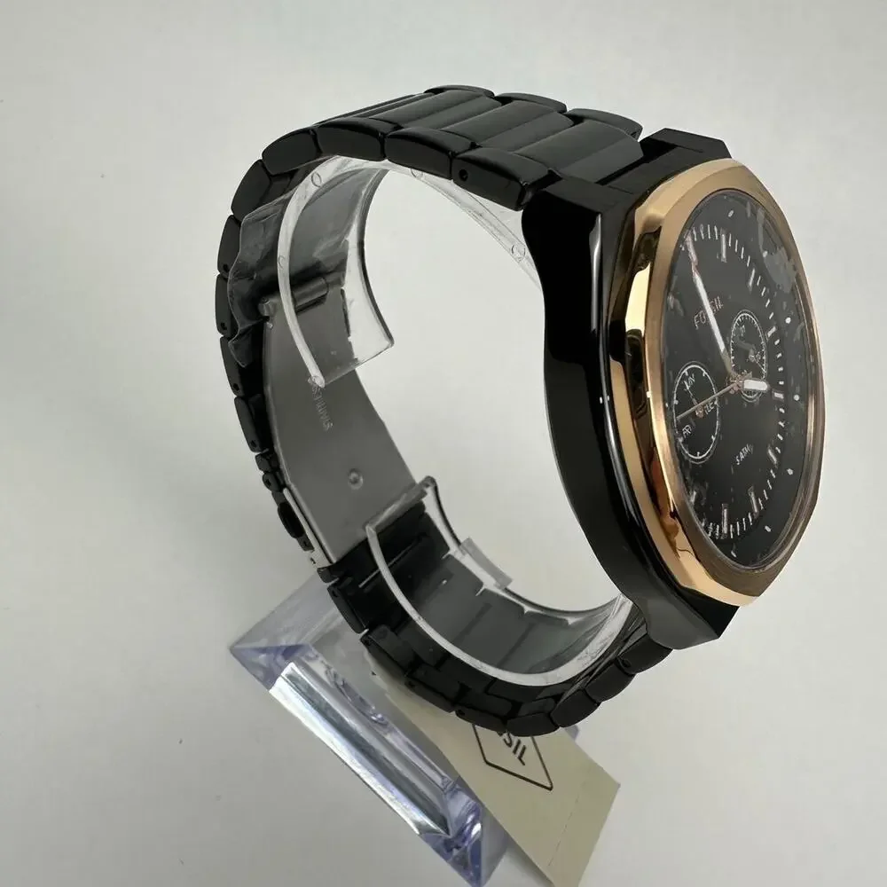 Fossil His and Her Multifunction Black Rose gold Day & Date Watch BQ2645SET